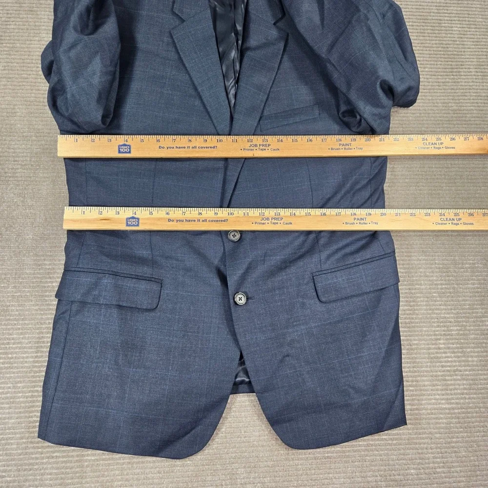 Lauren Ralph Lauren Mens 42R 38x29 Blue Windowpane‎ Check 100% Wool Suit